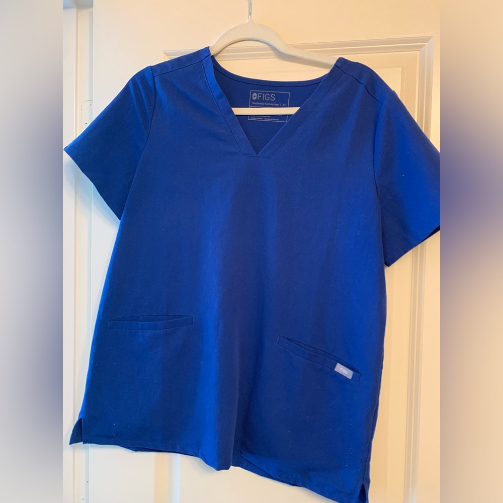 Cobalt Blue Figs Scrub Top